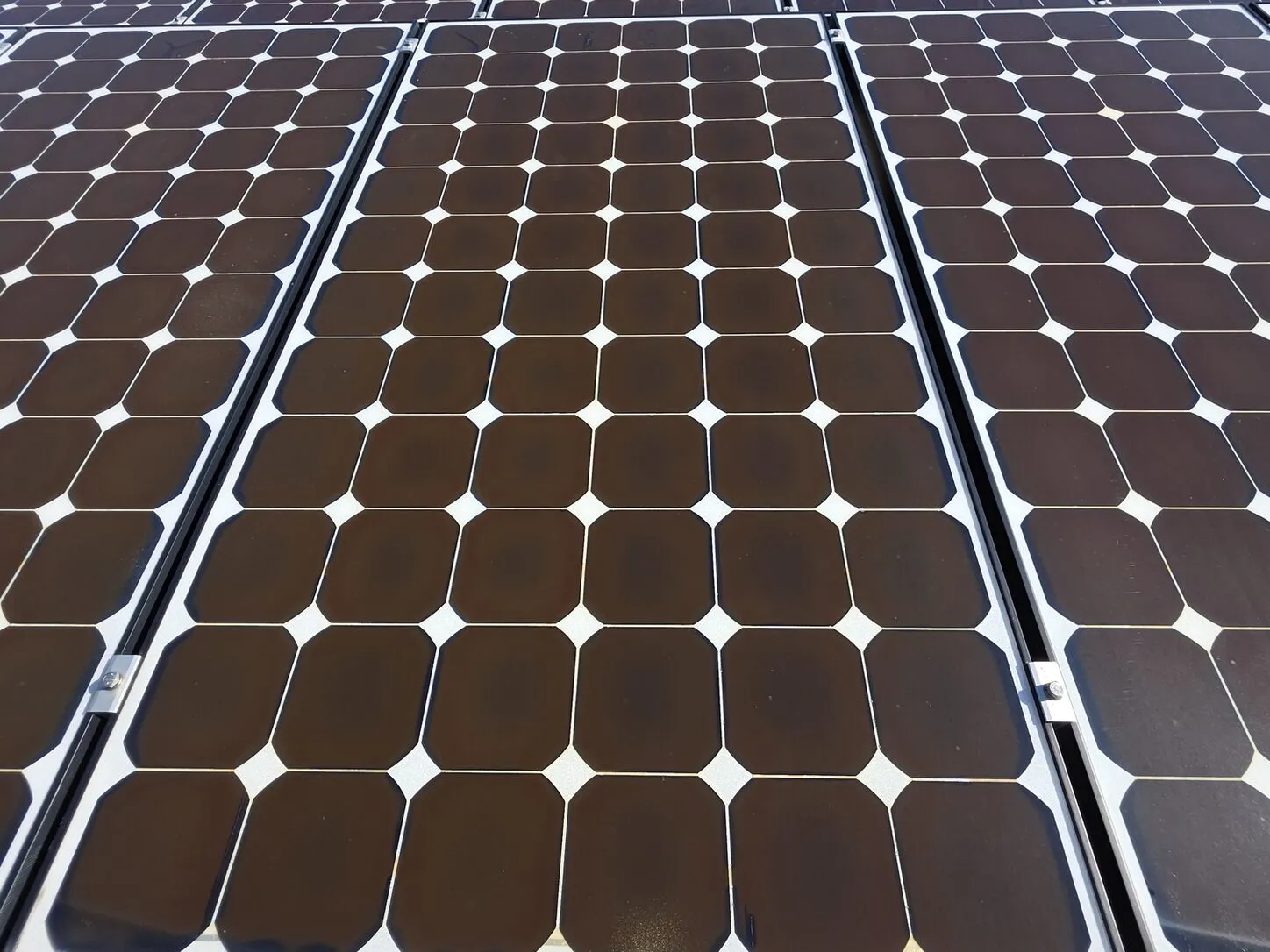 Job photo: a close-up of the same Rancho Mirage solar cells after cleaning